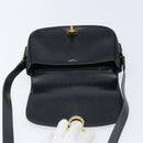 CELINE Shoulder Bag Leather Black Gold Auth ka2696-15