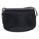 CELINE Shoulder Bag Leather Black Gold Auth ka2696-3