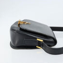 CELINE Shoulder Bag Leather Black Gold Auth ka2696-4