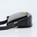 CELINE Shoulder Bag Leather Black Gold Auth ka2696-5