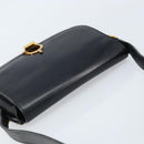 CELINE Shoulder Bag Leather Black Gold Auth ka2696-6