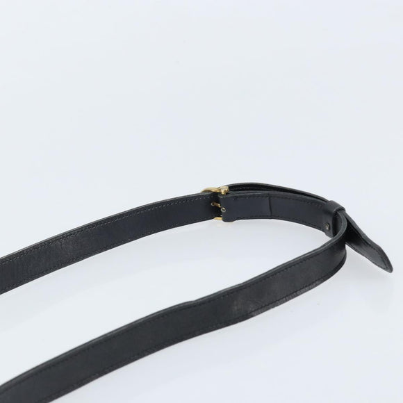 CELINE Shoulder Bag Leather Black Gold Auth ka2696