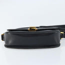 CELINE Shoulder Bag Leather Black Gold Auth ka2696-9
