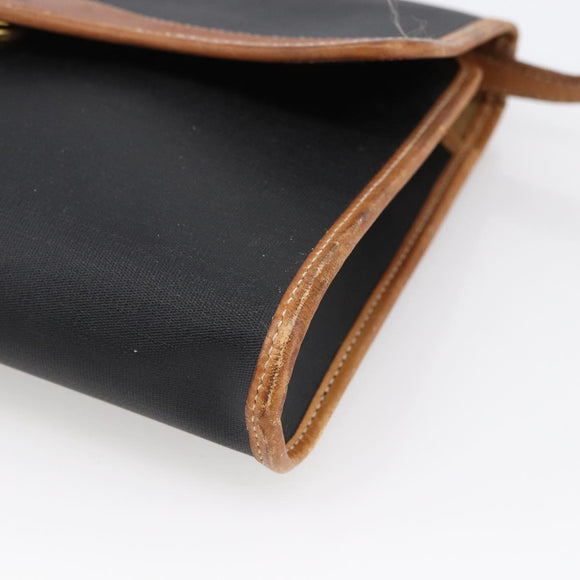 Christian Dior Shoulder Bag Nylon Black Gold Auth ka2697