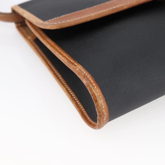 Christian Dior Shoulder Bag Nylon Black Gold Auth ka2697