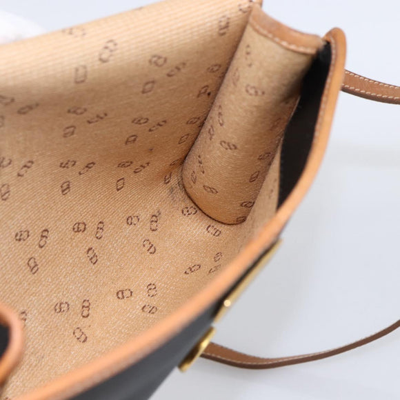 Christian Dior Shoulder Bag Nylon Black Gold Auth ka2697