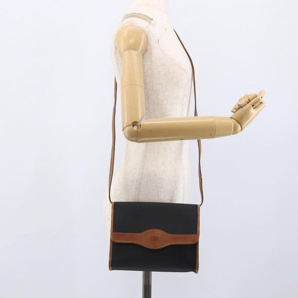 Christian Dior Shoulder Bag Nylon Black Gold Auth ka2697