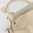PRADA Shoulder Bag Nylon Beige Silver Auth ka270-15