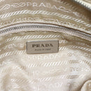 PRADA Shoulder Bag Nylon Beige Silver Auth ka270-21