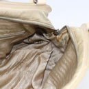 PRADA Shoulder Bag Nylon Beige Silver Auth ka270-23