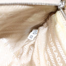 PRADA Shoulder Bag Nylon Beige Silver Auth ka270-12