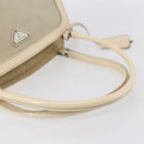 PRADA Shoulder Bag Nylon Beige Silver Auth ka270-7