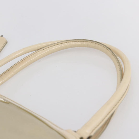 PRADA Shoulder Bag Nylon Beige Silver Auth ka270