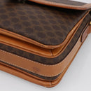 CELINE Macadam Canvas Shoulder Bag PVC Leather Brown Gold Auth ka2705-9