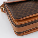 CELINE Macadam Canvas Shoulder Bag PVC Leather Brown Gold Auth ka2705-14