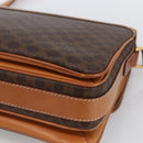 CELINE Macadam Canvas Shoulder Bag PVC Leather Brown Gold Auth ka2705-15