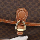 CELINE Macadam Canvas Shoulder Bag PVC Leather Brown Gold Auth ka2705-17