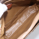 CELINE Macadam Canvas Shoulder Bag PVC Leather Brown Gold Auth ka2705-10