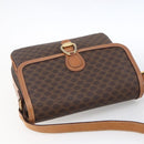 CELINE Macadam Canvas Shoulder Bag PVC Leather Brown Gold Auth ka2705-6