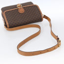 CELINE Macadam Canvas Shoulder Bag PVC Leather Brown Gold Auth ka2705-7