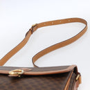 CELINE Macadam Canvas Shoulder Bag PVC Leather Brown Gold Auth ka2705-8
