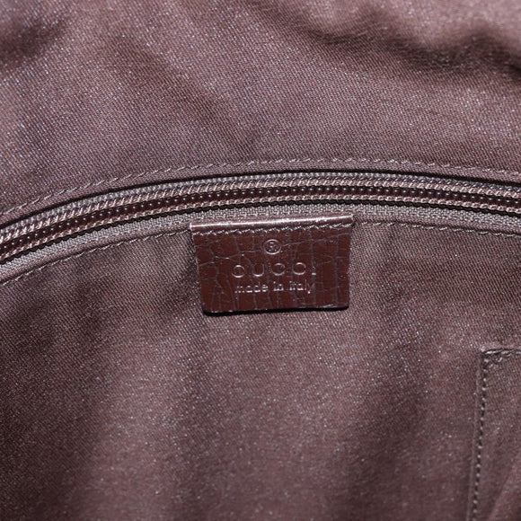 GUCCI GG Supreme Shoulder Bag PVC Beige Silver 148476 Auth ka2706