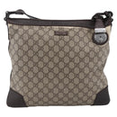 GUCCI GG Supreme Shoulder Bag PVC Beige Silver 148476 Auth ka2706-2