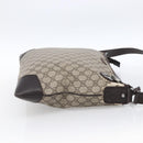 GUCCI GG Supreme Shoulder Bag PVC Beige Silver 148476 Auth ka2706-5