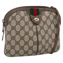 GUCCI GG Supreme Web Sherry Line Bag PVC Beige Gold 904 02 047 Auth ka2714-1
