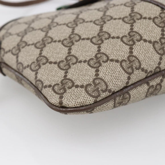 GUCCI GG Supreme Web Sherry Line Bag PVC Beige Gold 904 02 047 Auth ka2714