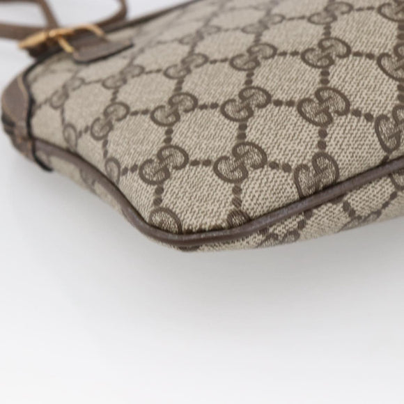 GUCCI GG Supreme Web Sherry Line Bag PVC Beige Gold 904 02 047 Auth ka2714