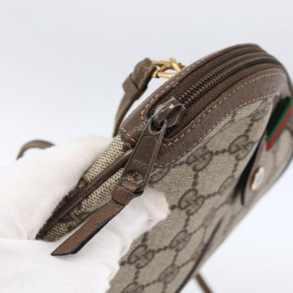 GUCCI GG Supreme Web Sherry Line Bag PVC Beige Gold 904 02 047 Auth ka2714