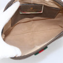 GUCCI GG Supreme Web Sherry Line Bag PVC Beige Gold 904 02 047 Auth ka2714-17