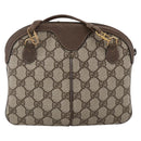 GUCCI GG Supreme Web Sherry Line Bag PVC Beige Gold 904 02 047 Auth ka2714-3
