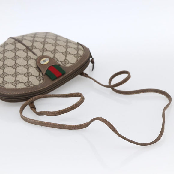 GUCCI GG Supreme Web Sherry Line Bag PVC Beige Gold 904 02 047 Auth ka2714