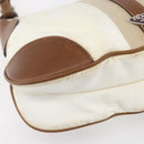 PRADA Shoulder Bag Nylon Beige Silver Auth ka273-17