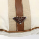 PRADA Shoulder Bag Nylon Beige Silver Auth ka273-18