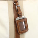 PRADA Shoulder Bag Nylon Beige Silver Auth ka273-9