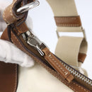 PRADA Shoulder Bag Nylon Beige Silver Auth ka273-10