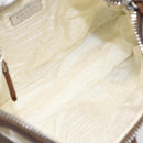 PRADA Shoulder Bag Nylon Beige Silver Auth ka273-11