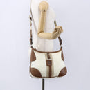 PRADA Shoulder Bag Nylon Beige Silver Auth ka273-24