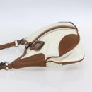 PRADA Shoulder Bag Nylon Beige Silver Auth ka273-3