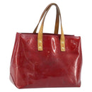 LOUIS VUITTON Monogram Vernis Reade PM Hand Bag Pomme D'amour M91990 Auth ka2730-1