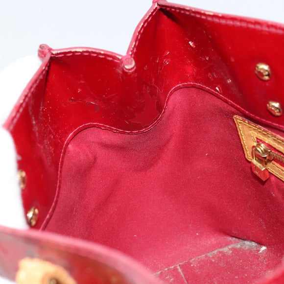 LOUIS VUITTON Monogram Vernis Reade PM Hand Bag Pomme D'amour M91990 Auth ka2730