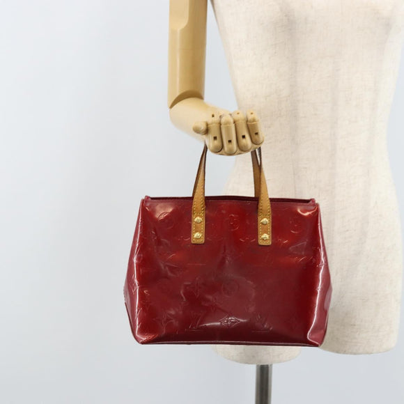LOUIS VUITTON Monogram Vernis Reade PM Hand Bag Pomme D'amour M91990 Auth ka2730