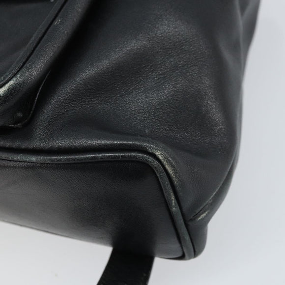 GUCCI Bamboo Backpack Leather Black Gold 003 1705 0030 Auth ka2738
