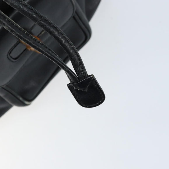 GUCCI Bamboo Backpack Leather Black Gold 003 1705 0030 Auth ka2738