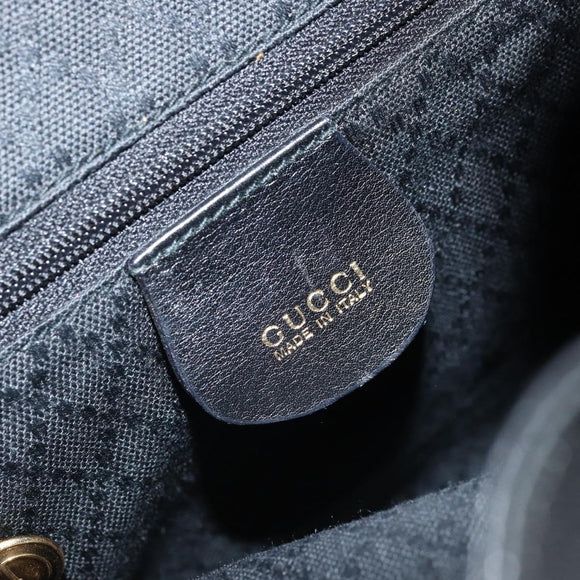 GUCCI Bamboo Backpack Leather Black Gold 003 1705 0030 Auth ka2738