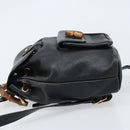 GUCCI Bamboo Backpack Leather Black Gold 003 1705 0030 Auth ka2738-5