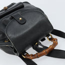 GUCCI Bamboo Backpack Leather Black Gold 003 1705 0030 Auth ka2738-6